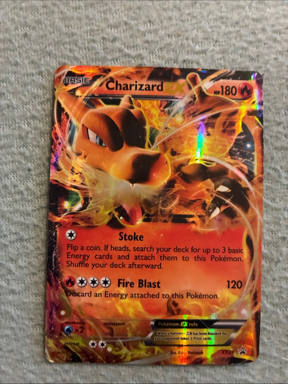 Charizard EX Holographic Pokémon Card - Orange Flame Artwork